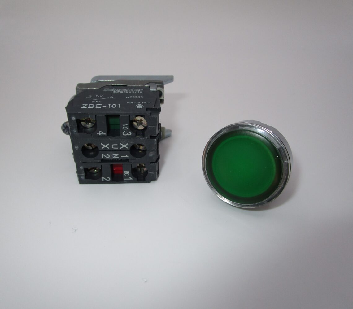SCHNEIDER XB4BW33G5 Green Illuminated LED Push Button Harmony 22mm - Image 2